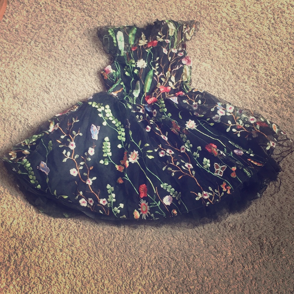 black floral dress